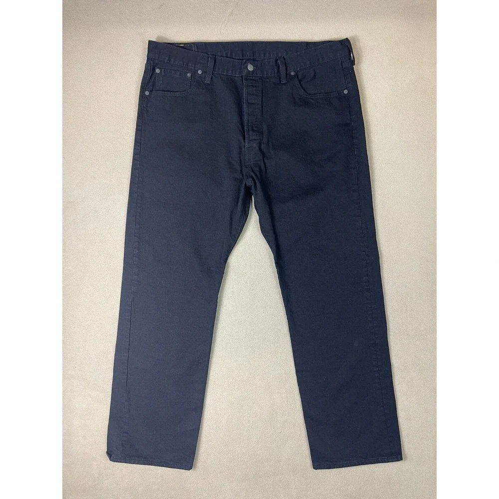 Levis Jeans Mens 42x32 Black 501‎ XX Denim Button Fly Casual Straight Adult